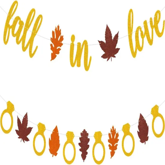 Fall in Love Banner Autumn Maple Leaves Garland for Fall Themed {1}