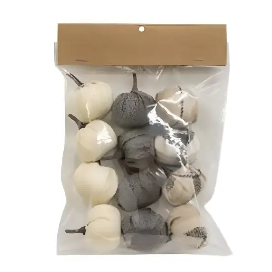 Fabric Pumpkin Set of 12 with Twisted Stems, Rustic Burlap Fall Decor {3}