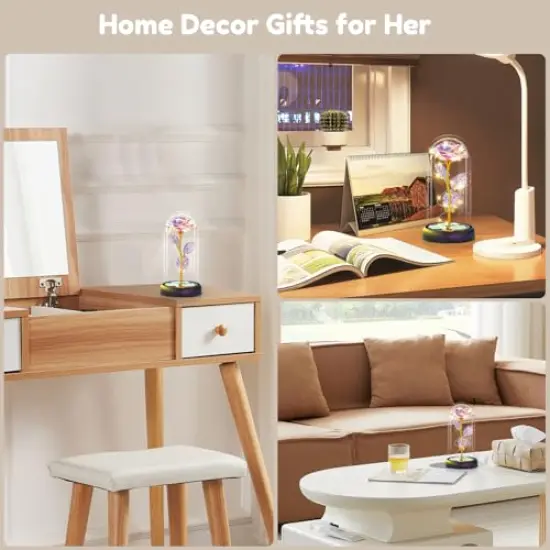 Rose Mothers Day Flowers Gifts for Mom from Daughter Son, Birthday Gifts for Women Wife Mom Grandma Nana, Light Up Rose Flowers in Glass Dome, Gifts for Teacher Mother's Day Anniversary {3}