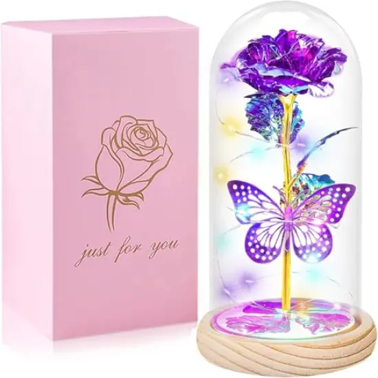 Mothers Day Rose Gifts for Mom Flowers Rose Gifts for Women,Birthday Gifts for Women,Purple Butterfly Flowers for Mom Mother Day Flower Gifts from Daughter Son,Gift for Sister,Her,Grandma,Wife {1}