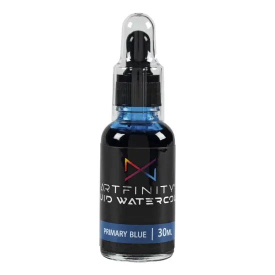 Artfinity Liquid Watercolor Paint 30 ml Bottle - 3 Pack, Primary Blue - Vibrant Dye-Based Liquid Watercolor w/ Glass Pipette, Fast-Drying, Fine Art Paint for Calligraphy & Airbrushing {3}