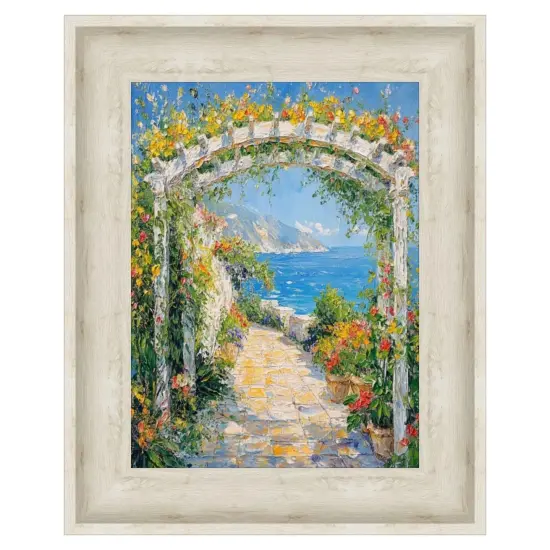 Wide White Wash Scoop Wooden Picture Frame 22x22 frame {3}