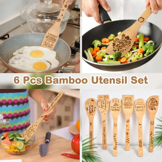 Mothers Day Mom Gifts for Mom Grandma Wife from Husband Daughter Son -Wooden Cooking Spoons Set - Mother's, Christmas,Birthday, Anniversary Kitchen Cooking Presents Ideas for Women Her {3}