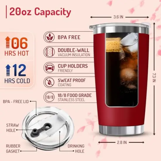 Mothers Day Gifts for Mom from Daughter, Son, Kids - Funny Mom Gift - Mama Coffee Cup My Favorite Child Gave Me This Cup - Birthday, Mothers Day, Christmas Gift Idea - 20oz Stainless Steel Red Tumbler {4}