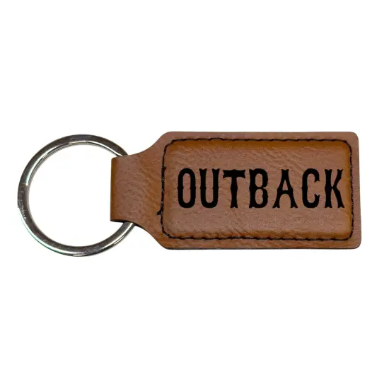 Keychain - Rectangle - Outback - Leather Rustic/Gold {4}