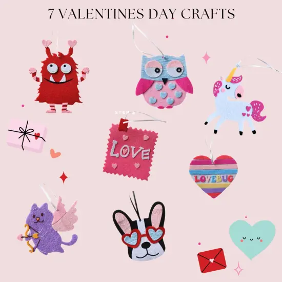 Kids Crafts Valentines Felt Craft Pack {4}