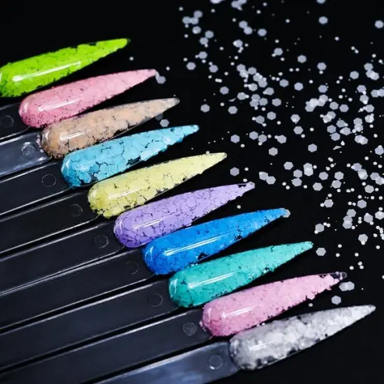 Color Solvent-Resistant Chunky Nail Glitter Mix Hexagon Flake Sequin {3}