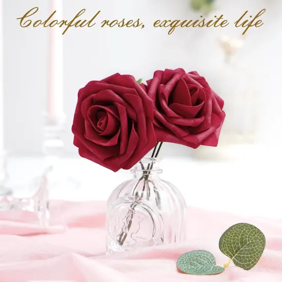 16Pcs Artificial Flowers Fake Roses with Stems {3}