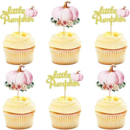 24 Pack Little Pumpkin Cupcake Toppers {1}