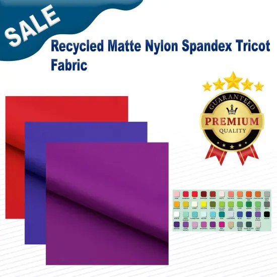 Recycled Matte Nylon Spandex Tricot Fabric White {2}