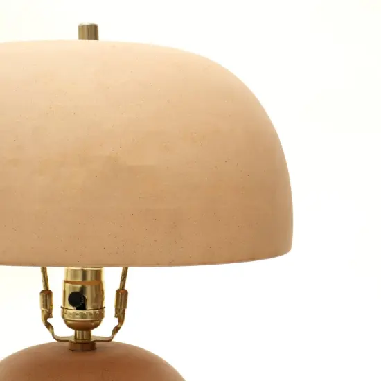 Handcrafted Decorative Beige Ceramic Table Lamp - 13" X 13" X 24.5" {4}