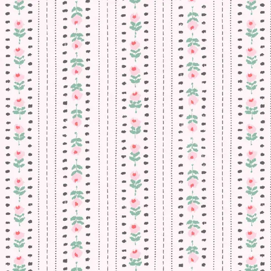 Cath Kidston Rose Ticking Stripe Pink Wallpaper {4}