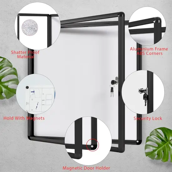 Lockable Bulletin Boards Black Frame {2}