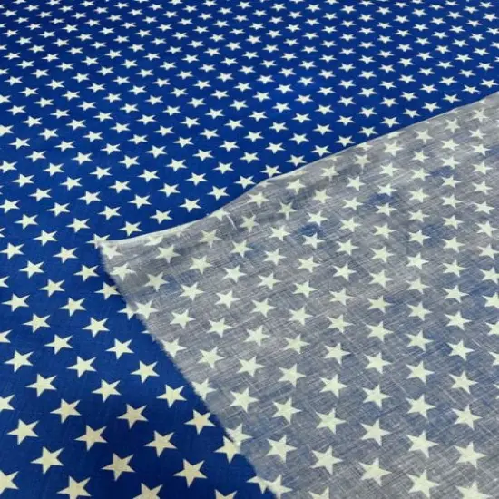 1 Yard Star Print Poly Cotton Fabric 60" Wide Soft & Durable for Apparel & Crafts Red/White {5}