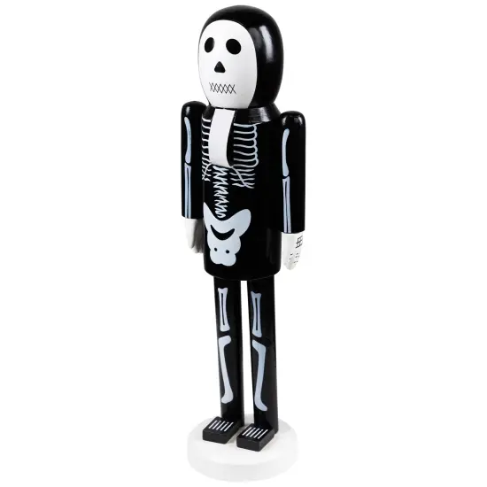 Northlight Skeleton Wooden Halloween Nutcracker - 14" - Black and White {5}