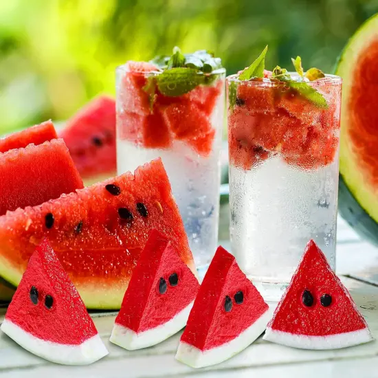 12 Pieces Realistic Fake Watermelon Slices, Red {4}