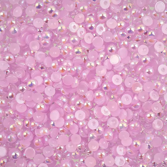 Crystal Lane DIY SS16(4mm) Plastic Pearl Flatback Rhinestones, 975pcs Light Purple AB {1}