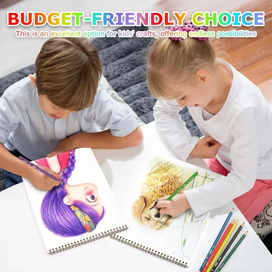 9" x 12" Sketch Book, 2-Pack 50 Sheets Spiral Bound Art Sketchbook, Acid Free Artist Drawing Book Paper, Art Supplies for Adults Kids, Craft Activities, Sketch Paper for Drawing Coloring Sketching {3}