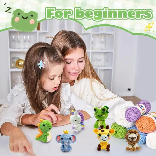 Crochet Kit for Beginners - Crochet Starter Kit with Step-by-Step Video Tutorials, Learn to Crochet Kits for Adults and Kids, DIY Knitting Supplies, Six Pack Animals {4}