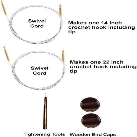 6-Inch Tunisian Interchangeable Crochet Hook Set Handcrafted Ebony {3}