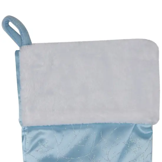 Northlight 20.5-Inch Blue and White Sheer Organza Christmas Stocking with Faux Fur Cuff {6}