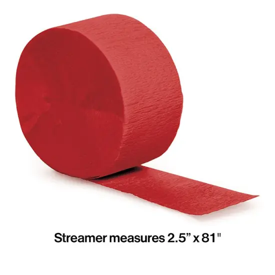 12 pc Bulk Classic Red Crepe Streamer 81 ft {2}