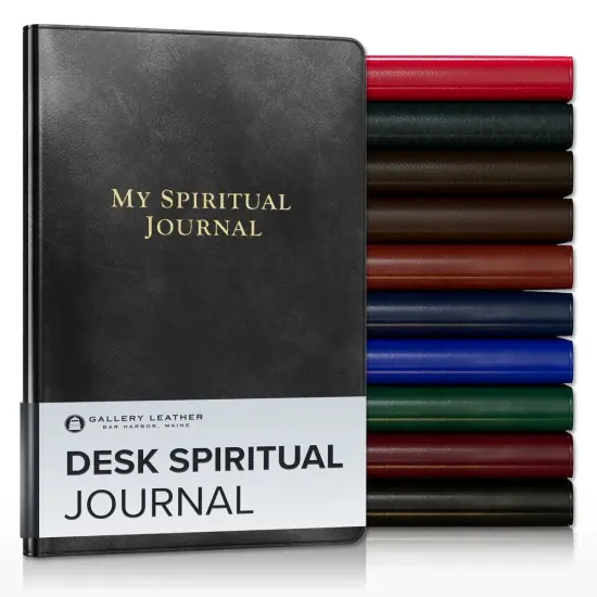 Gallery Leather Desk Spiritual Journal - 8"x5.5" Acadia Black {1}