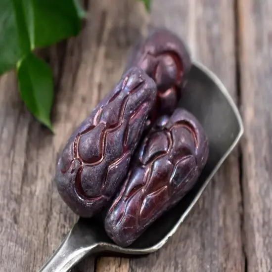 *6* 25x12mm Red Wine Nebula Mermaid Scale Large Drop Beads {4}