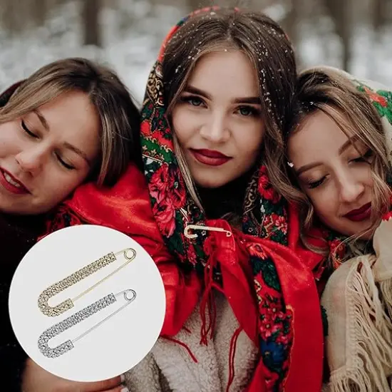 8 Pieces Retro Sweater Shawl Clips Faux Crystal Pearl Brooch Pins for Women Girls Costume Accessory, Waist Back Cincher for Cardigan Collar Dress Shirt Jeans {4}