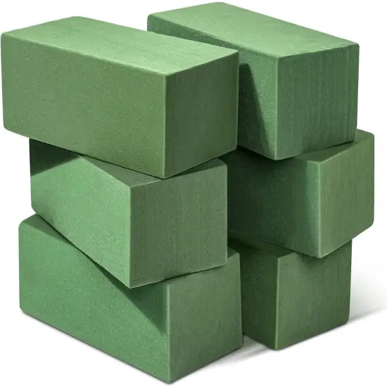 6 Pcs Floral Foam Blocks for Flower Arrangement (Larger Size 9&rdquo; Lx4.3&rdquo; Wx3&rdquo; H) Wet and Dry Green Floral Foam for Wedding, Birthdays, Home Decorations {1}