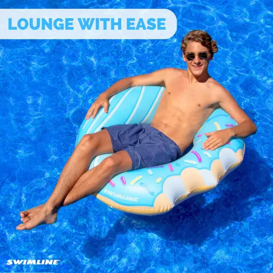 Swimline Inflatable Donut Swimming Pool Ring - 42" - Blue {4}