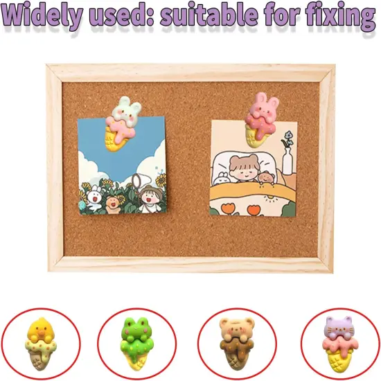 30 pcs Ice Cream Push Pins Cute Frog Pushpins Mini Decorative Thumbtacks Animal Drawing Pins Cork Board, Photo Wall, Map, Bulletin Board, Office Organization or Home Decoration {2}