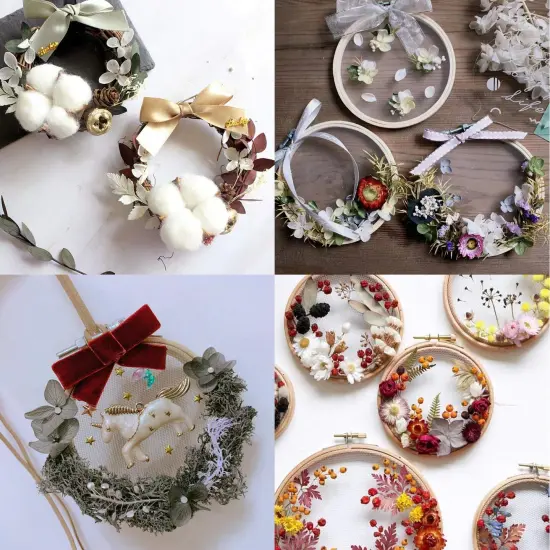 FEBSNOW 16 Pieces 4 Inch Embroidery Hoops Adjustable Natural Material Circle Cross Stitch Hoop Ring Bulk Wooden Round Embroidery Hoop for Art Craft Handy Sewing and Christmas Decoration {3}