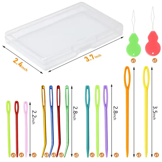 19 Pcs Yarn Needles Set, Assorted Yarn Needles Bent Tapestry Needle Weaving Needle Darning Needles Plastic Needles Large Eye Blunt Knitting Needles for Sewing Crochet 03 {1}