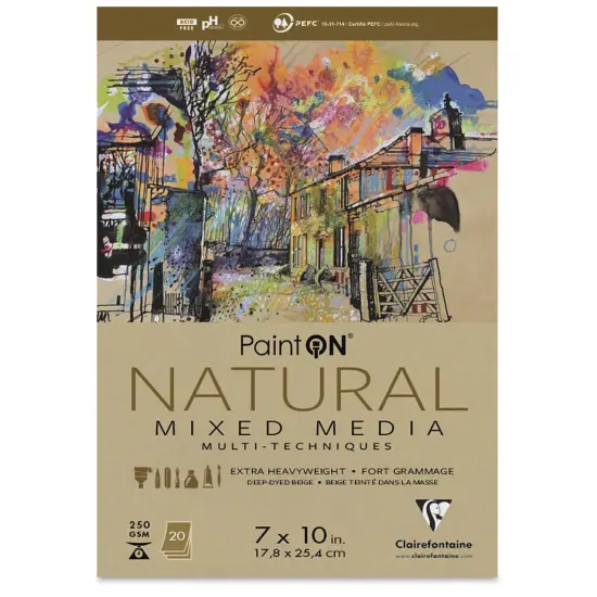 Clairefontaine PaintOn Mixed Media Pad - Natural, 7" x 10", 20 Sheets {1}