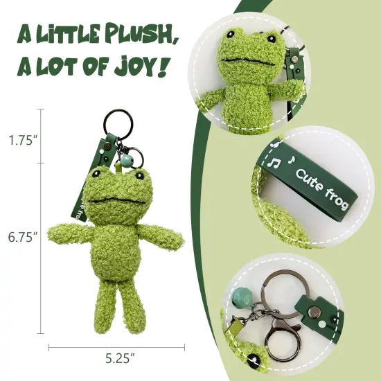 Wrapables Cute Plush Keychain Pendant Charm for Bag, Frog {2}