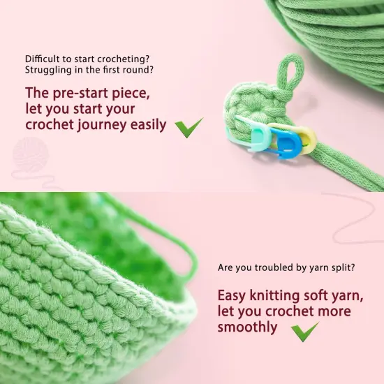 Crochet Kit for Beginners Adults - Cow Starters Crocheting Animal Kits for Kids, DIY Craft Birthday Gift with Crochet Yarns, Hook, Step-by-Step Video, Instruction and Crochet Accessories {3}