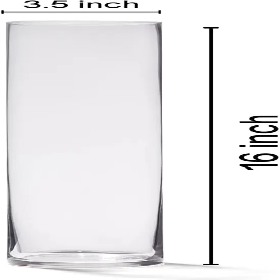 4E's Novelty 16" Cylinder Glass Vase &ndash; Elegant Clear Glass Vase for Flowers, Candles & Decor. Perfect Cylinder Vase! {3}