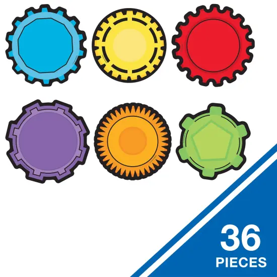 Carson Dellosa 36-Piece Gear Bulletin Board Cutouts, Red, Yellow and Green Cutouts for Bulletin Board, Science, and STEM Classroom D&eacute;cor, STEM Cutouts for Classroom {2}