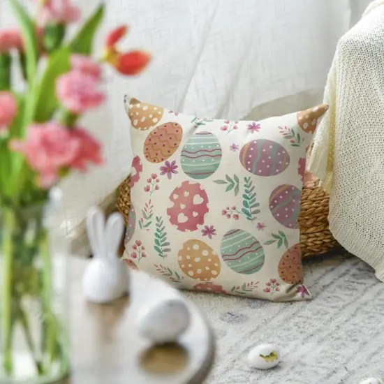 Easter Egg Floral Throw Pillow Cover &ndash; Spring Cushion Case for Sofa & Couch D&eacute;cor (1 PC) {6}