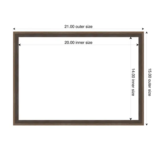 Hardwood Wedge Framed Dry Erase Magnetic Board Mocha {4}