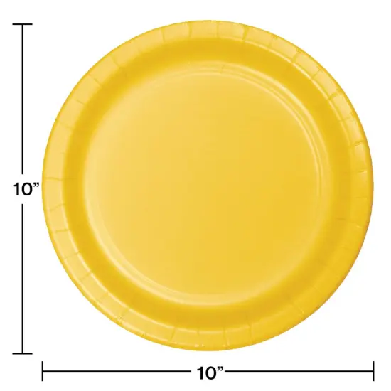 240 pc Bulk School Bus Yellow Sturdy Style Paper Banquet Plates 10.25 inch {3}