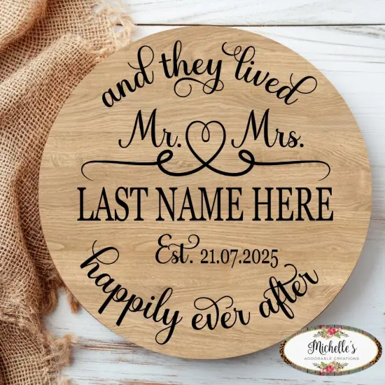 The Lived Happily Ever After Wedding Sign Black {1}