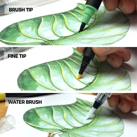 Zieler&reg; 18 Brush & Fine Tip Pens with Water Brush {4}