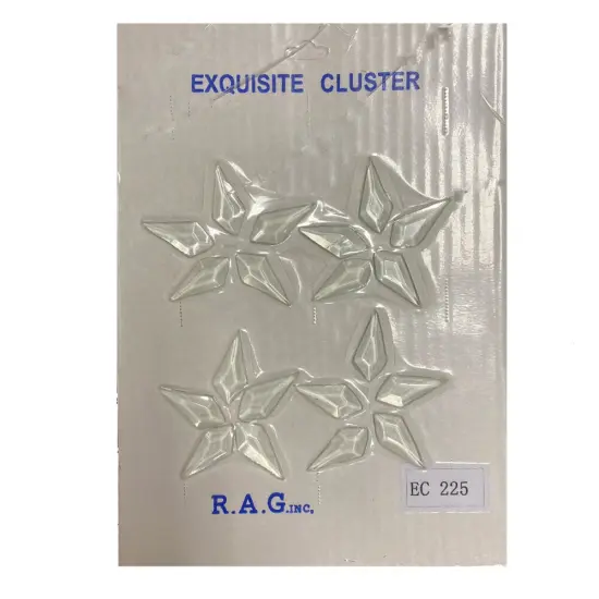 2-3/4" Exquisite Clear Glass 5 Point Star Bevel Cluster EC225 {3}