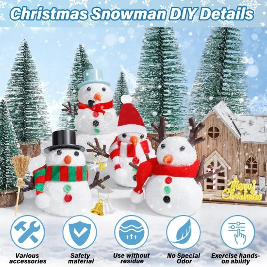 30 Pack Snowman Kit - Build a Snowman Kit DIY Christmas Craft Gifts - Creative Air Dry Clay Modeling Crafts Kit {3}