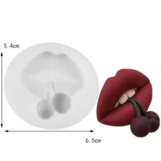 LIPS - Lips with raspberry ,cherry, and otherSilicone Mold {4}