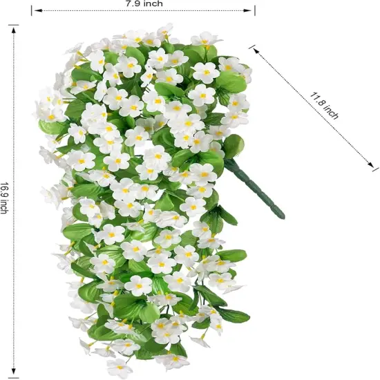 Artificial Hanging Flowers Plants for Outdoor Spring Decoration Silk Violet Vines for Outside Summer Decoration Purple Orchid Fake Flowers Porch Planter Balcony {6}