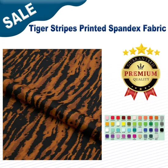 Tiger Stripes Printed Spandex Fabric {2}