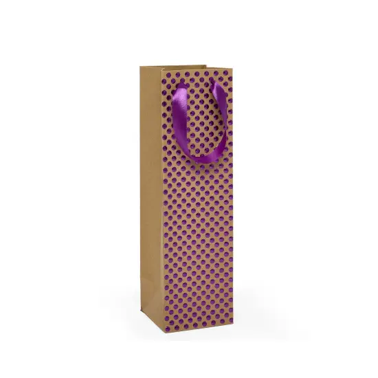 Stylish Polka Dot Wine Carrier 4 1/8'' x 4 1/8'' x 14 1/4'' {4}